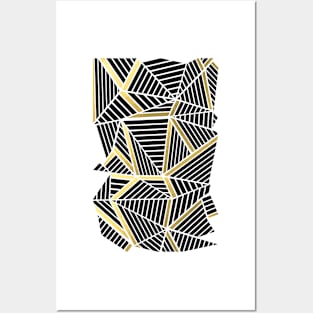 Ab Lines 2 Gold and Black Posters and Art